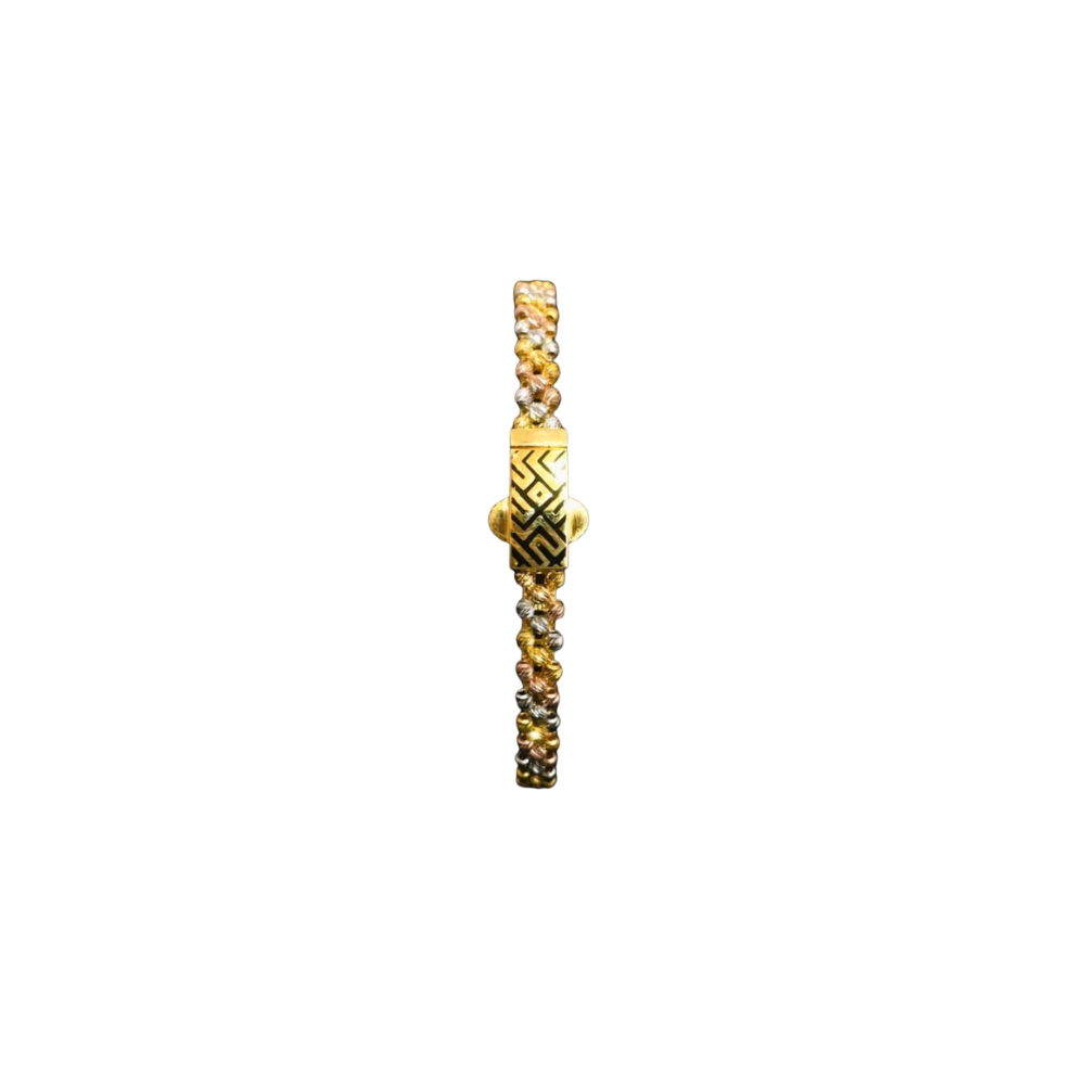 Stunning Uncut Diamond Yellow Gold Bangle