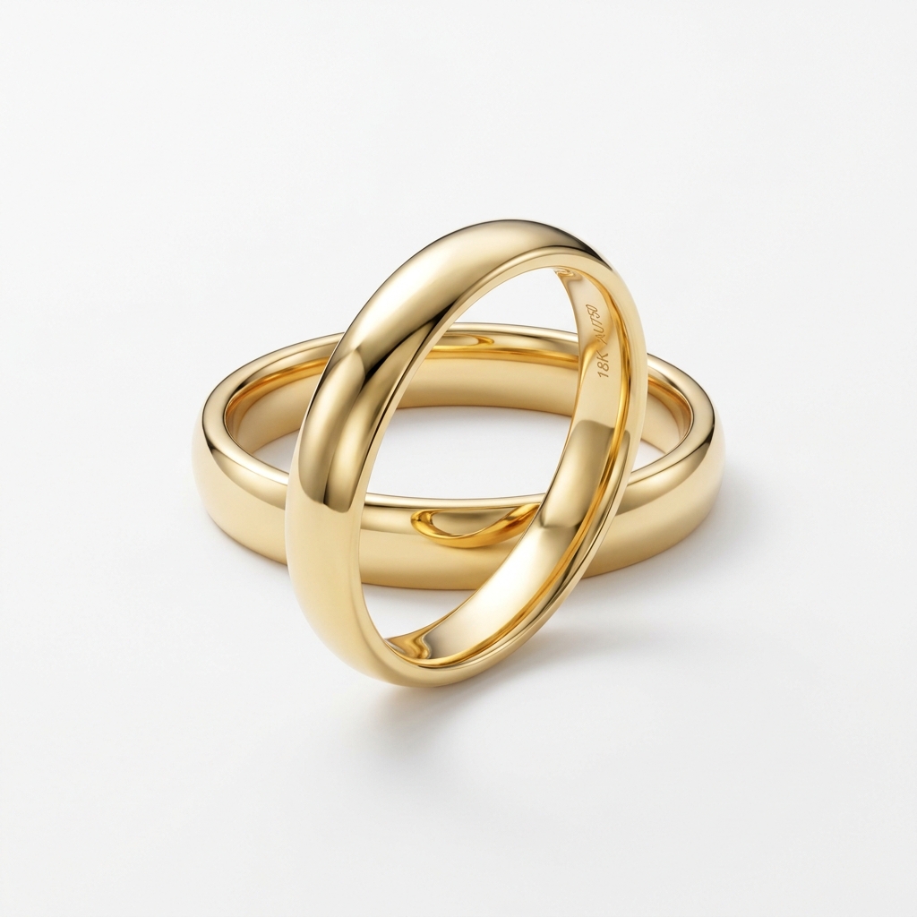 Comfort Fit Dome Yellow Gold Wedding Band